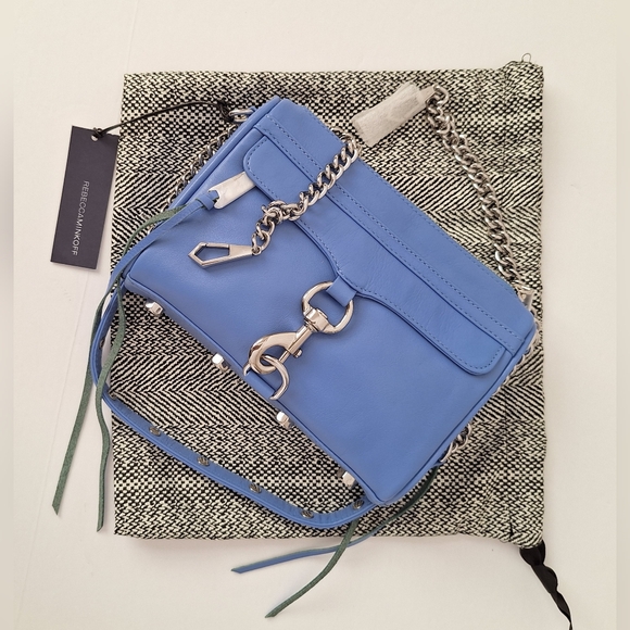 Rebecca Minkoff Mini MAC Crossbody Periwinkle Lavender Leather Fringe Boho NEW - Picture 12 of 14